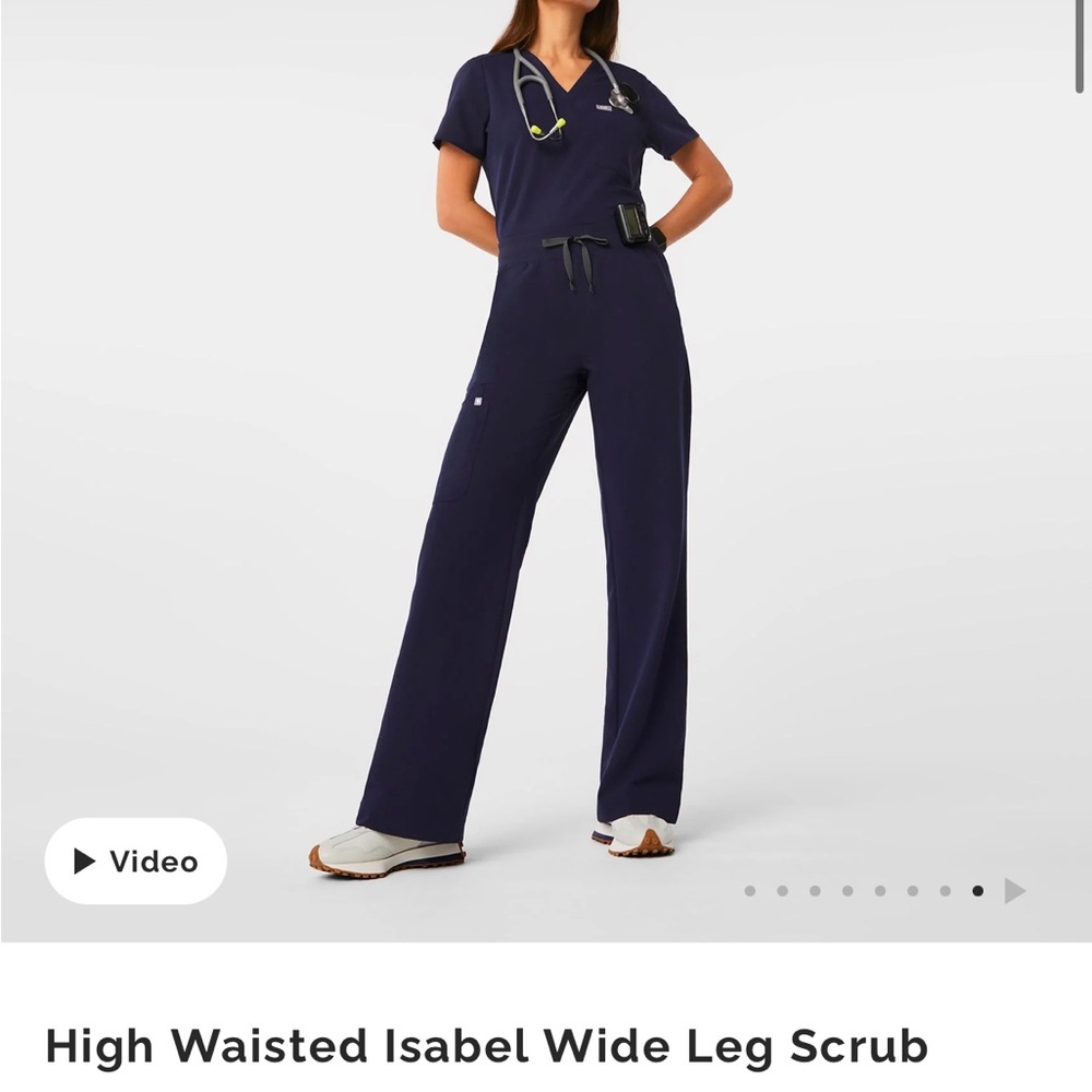 2 Pairs Figs Medium Navy Wide Leg Scrub Pants